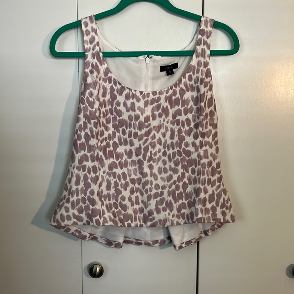 NWT J Crew Peplum top in Lilac Giraffe 6